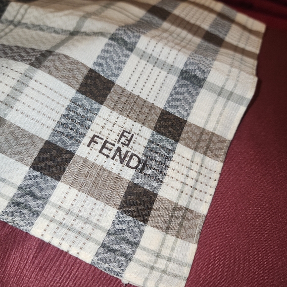 SOLD. Fendi Cott Handkerchief Or Pocket Square - Picture 1 of 8